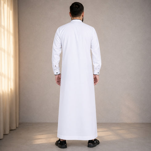 White Ember Saudi Thobe - Men