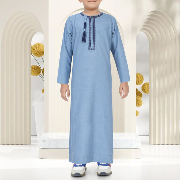 Azure Blue Omani Thobe - Kids