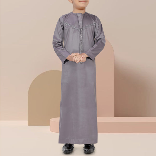 Classic Dark Gray Emirati Thobe - Kids
