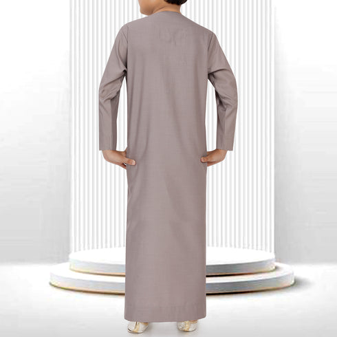 Muted Brown Omani Thobe - Kids