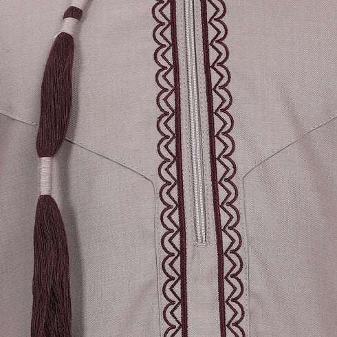 Muted Brown Omani Thobe - Kids