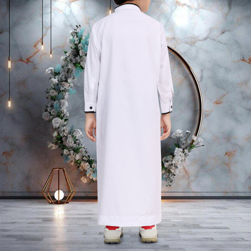 White Ember Saudi Thobe - Kids