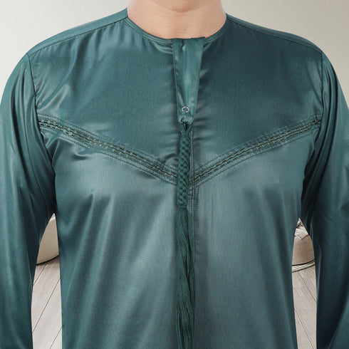 Steel Green Emirati Thobe - Men