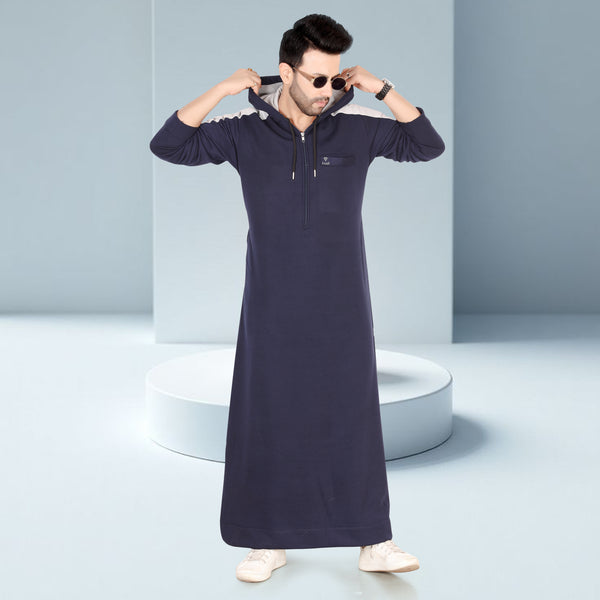 Royal Navy Winter Hoodie Thobe – White Strap Edition