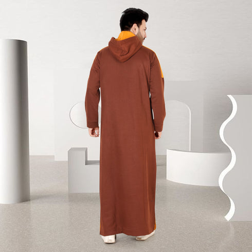 Dusky Brown Winter Hoodie Thobe