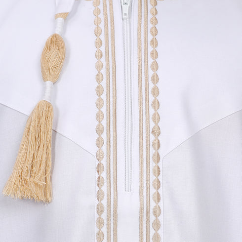 Pure White Omani Style Thobe - Kids