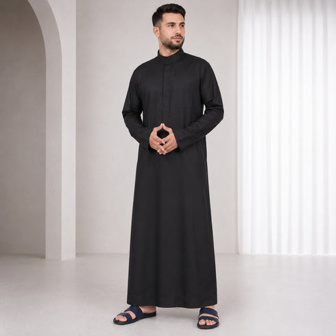 Sophisticated Jet Black Thobe - Men