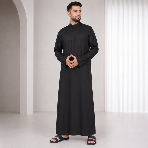 Sophisticated Jet Black Thobe - Men