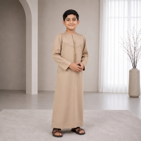 Sandy Brown Emirati Thobe - Kids