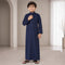 Midnight Elegant Blue Saudi Thobe - Kids