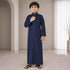 Midnight Elegant Blue Saudi Thobe - Kids