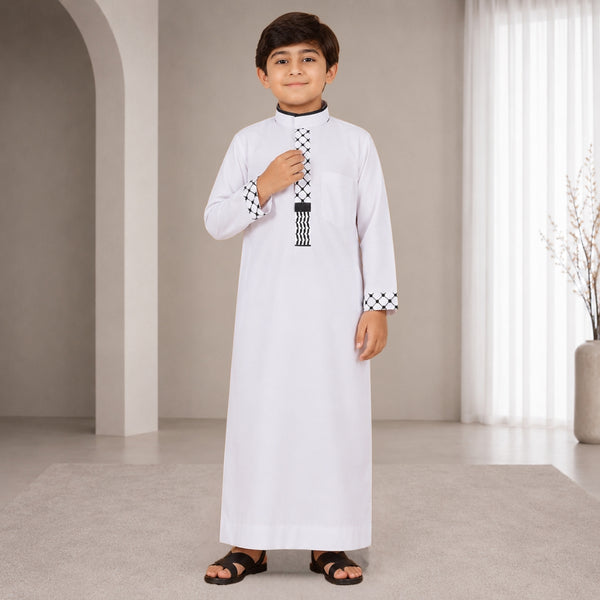 Al Qhuds White Thobe - Kids