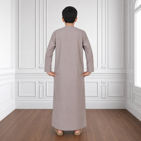 Muted Brown Omani Thobe - Kids