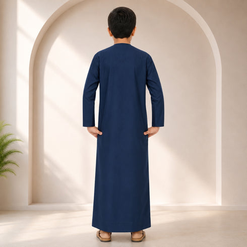 Royal Blue Omani Thobe - Kids