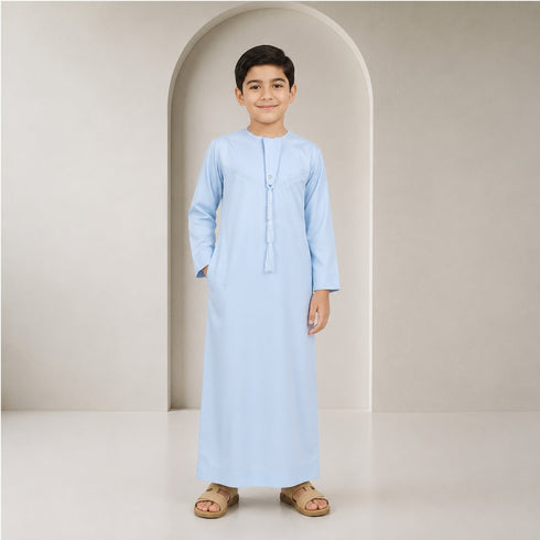 Horizon Blue Emirati Style Thobe - Kids