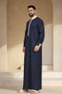 Premium Space Blue Calligraphy Thobe - Men