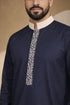 Premium Space Blue Calligraphy Thobe - Men
