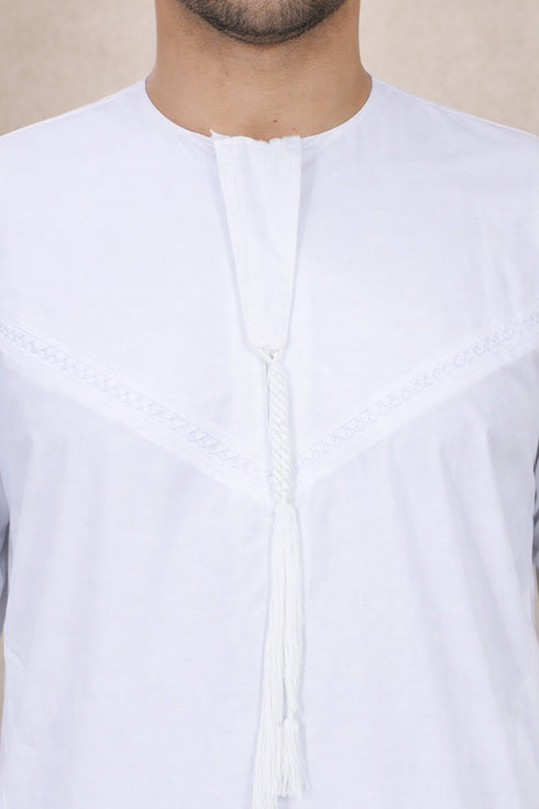 Elegant Pure White Emirati Thobe - Men