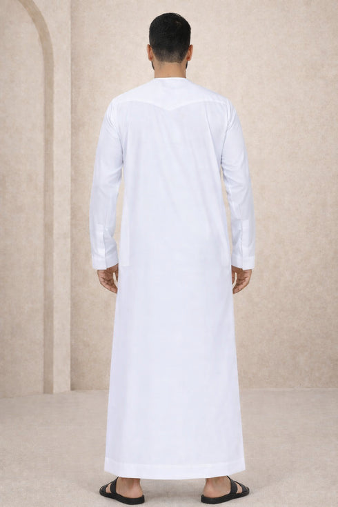 Elegant Pure White Emirati Thobe - Men