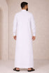 Royal Ivory Silver Embroidered Saudi Thobe - Men