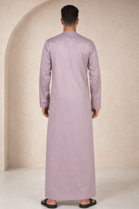 Dusky Mauve Zipper Thobe - Men