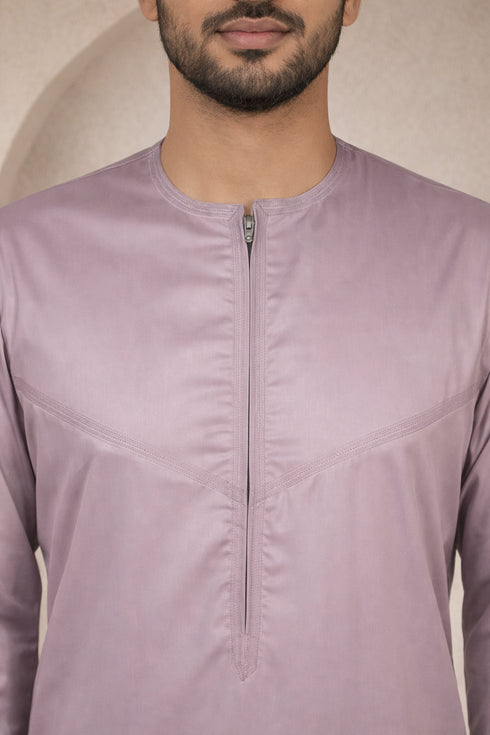 Dusky Mauve Zipper Thobe - Men