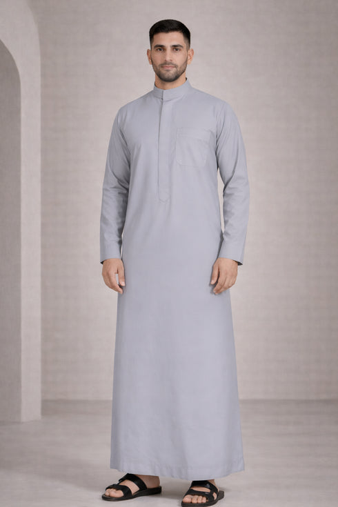 Classic Grey Saudi Thobe - Men