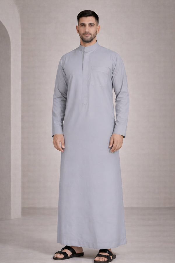 Classic Grey Saudi Thobe - Men