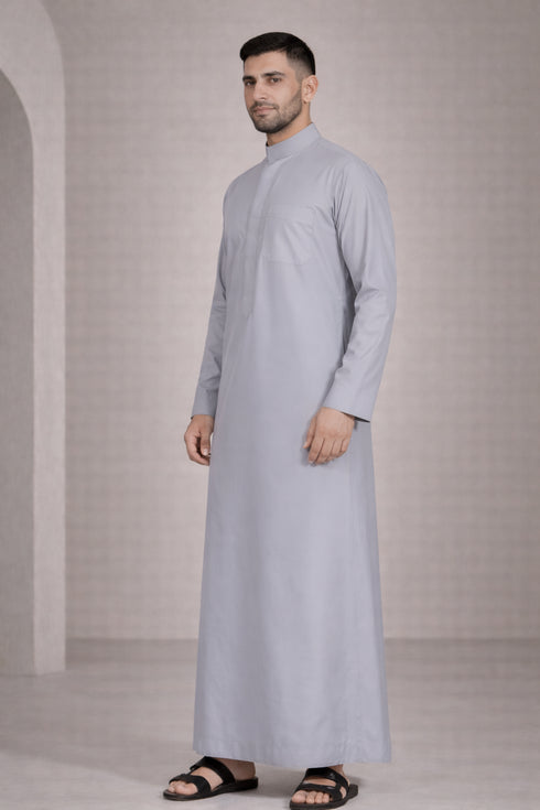 Classic Grey Saudi Thobe - Men