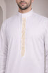 Royal Ivory Gold Embroidered Saudi Thobe - Men