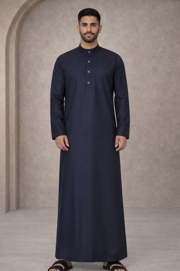 Mid Night Slate Saudi Thobe - Men