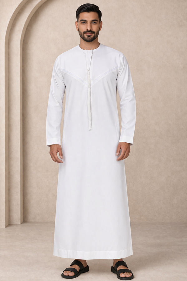 Pearl Cream Emirati Thobe - Men