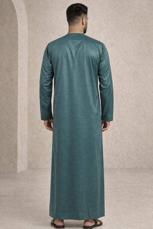 Steel Green Emirati Thobe - Men
