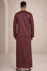 Maroon Prestige Emirati Embroidered Thobe - Men