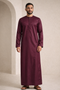 Regal Maroon Luxury Zipper Thobe - Men