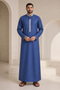 Cobalt Blue Embroidered Thobe - Men