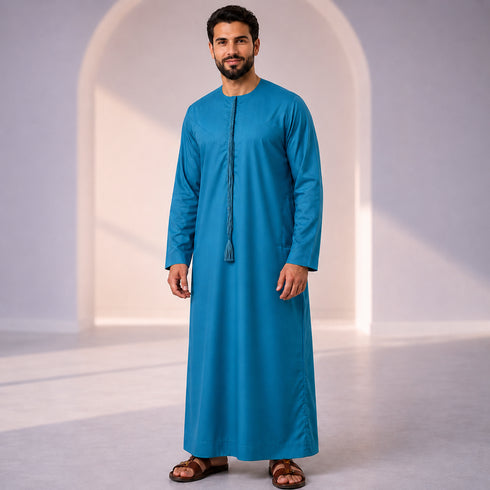 Cobalt Blue Emirati Thobe - Men