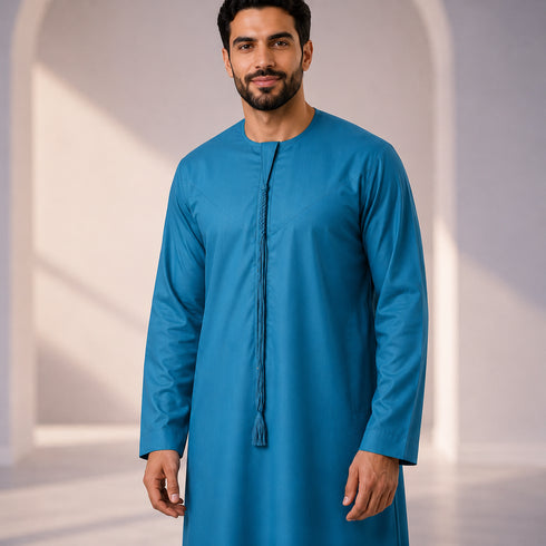 Cobalt Blue Emirati Thobe - Men