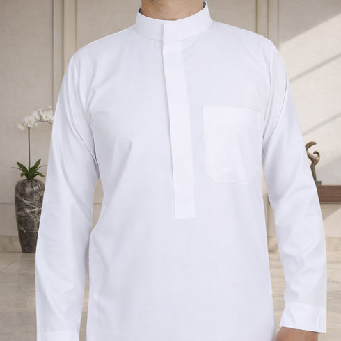 Elegant Pure White – Saudi Style Thobe