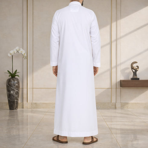 Elegant Pure White – Saudi Style Thobe