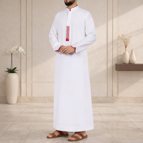 Shemagh Legacy – Red Accented Designer Thobe