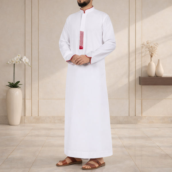 Shemagh Legacy – Red Accented Designer Thobe