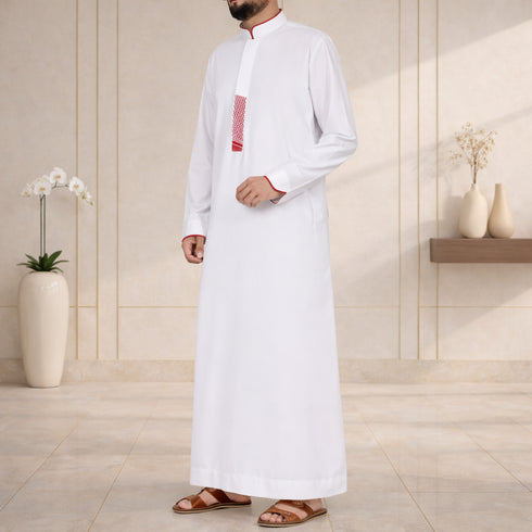 Shemagh Legacy – Red Accented Designer Thobe