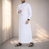White Ember | Black Buttons | Designed Collar | Saudi Style Thobe