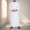 White Ember | Black Buttons | Designed Collar | Saudi Style Thobe