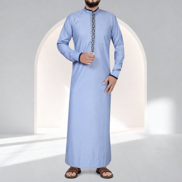 Regal Azure Blue Saudi Thobe