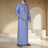 Zenith Steel Blue Tassel Thobe – Modern Elegance with Stylish Embroidery