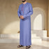 Zenith Steel Blue Tassel Thobe – Modern Elegance with Stylish Embroidery