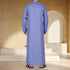 Zenith Steel Blue Tassel Thobe – Modern Elegance with Stylish Embroidery