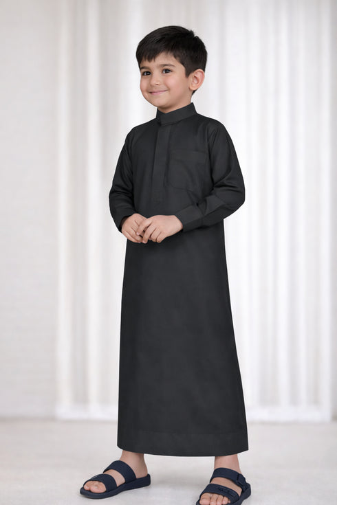 Sophisticated Jet Black TR Thobe-Kids